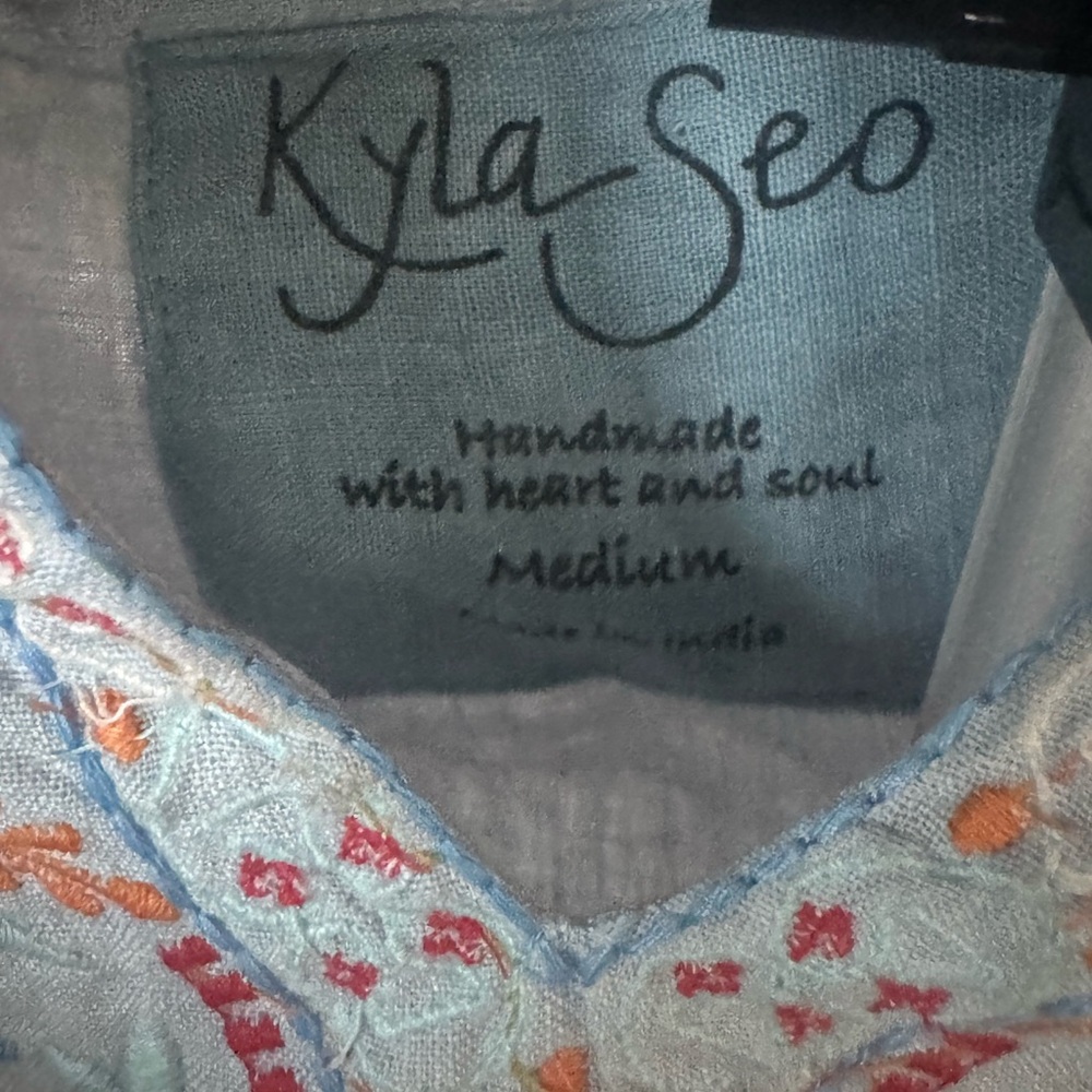 Embroidered Blue Women's Top - Picture 4 of 4